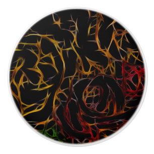 Smält röd orange grön svart abstrakt ljus knopp