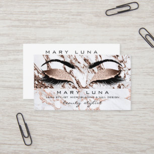 Smält rosa guld- marmor för Makeupögonbrynsnär Visitkort