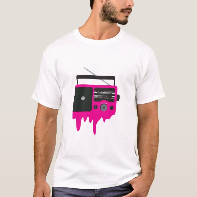 Smält Rosa Radio T Shirt (Framsida)