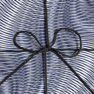 Smält Silver, effekt Moiré Rand Trippy Abstrakt Presentpapper