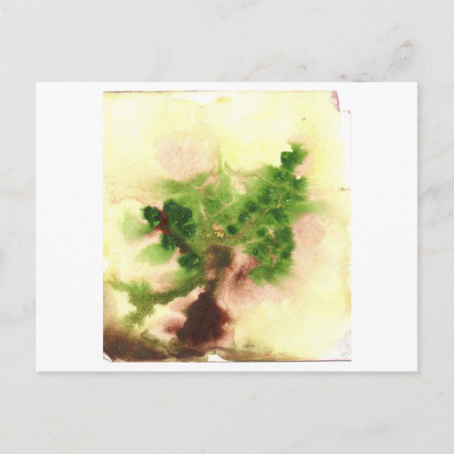 Smalt suddigt vykort träd (Framsida)