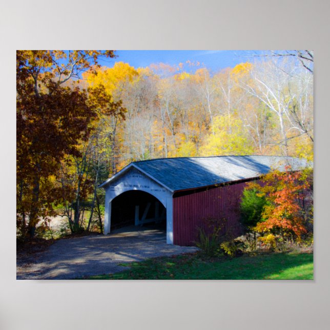 Smalt täckt bro Parke County, Indiana Poster (Framsidan)