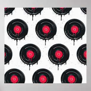 Smält vinylskivor, konstnärligt mönster. poster