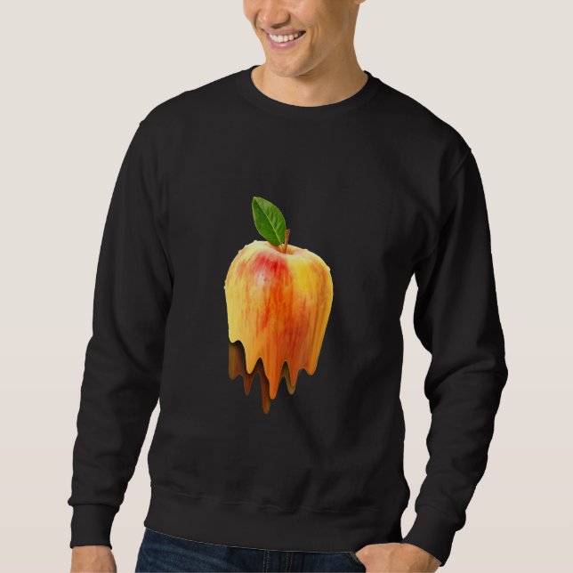 Smältande Äpple Digital Konst Trippisk Frukt Lång Ärmad Tröja (Framsida)