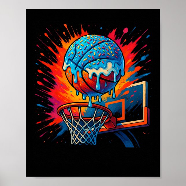 Smältande Donut Sketll Rolig Slam Dunk Design  Poster (Framsidan)