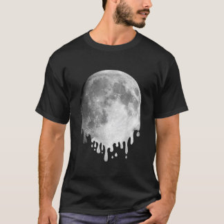 SMÄLTANDE FULLMÅNE Droppande rymdkonst T Shirt