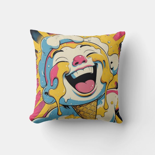 Smältande Glädje – Isglass Pop Art Explosion Kudde (Framsida)