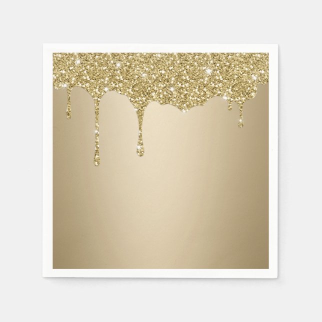 Smältande Guldglitter Pappersservett (Framsidan)