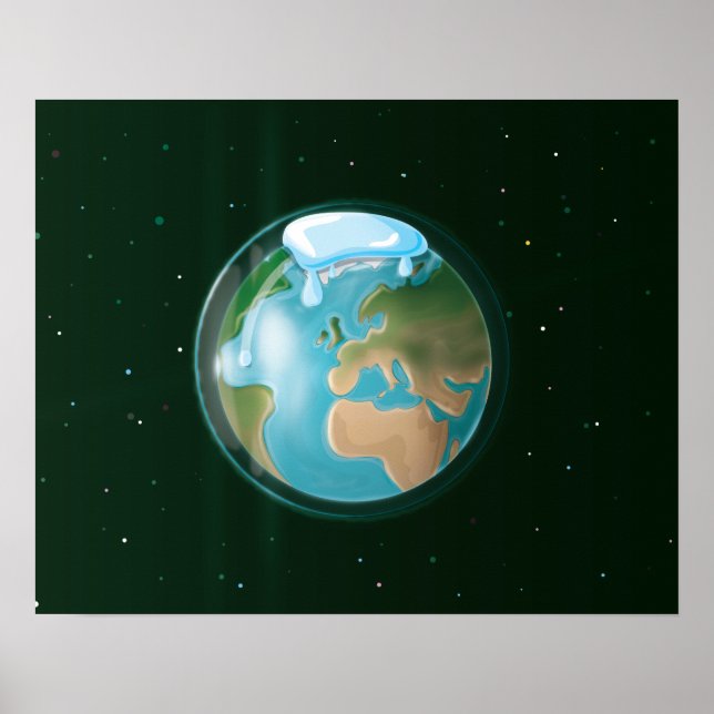 Smältande iskappar på planeten jorden. poster (Framsidan)