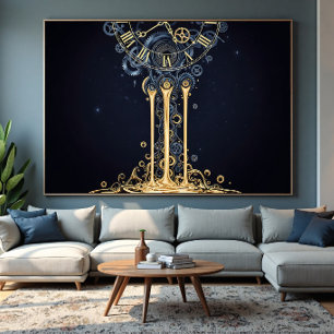 Smältande Kosmisk Klocka Poster