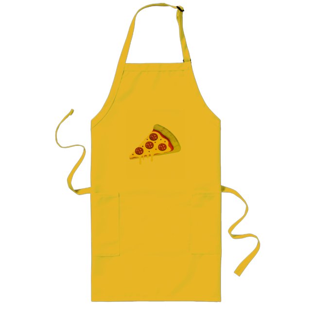 Smältande ostig pepperonipizzaslice långt förkläde (Framsidan)