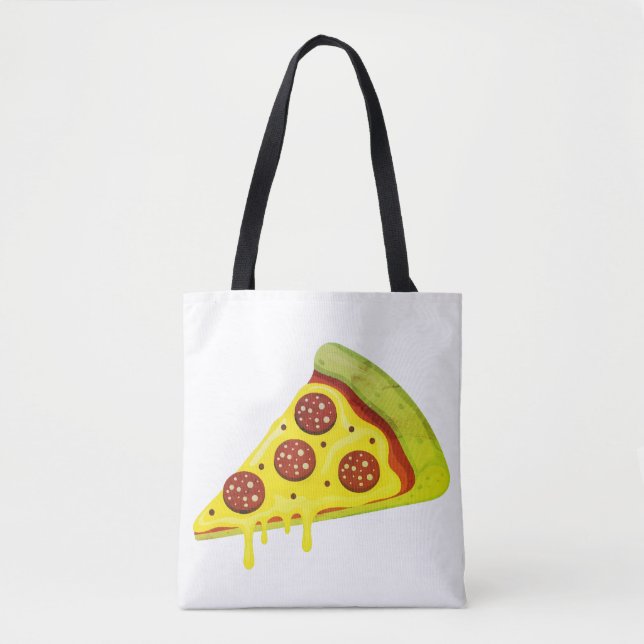 Smältande ostig pepperonipizzaslice tygkasse (Framsida)