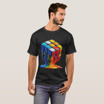 Smältande Rubix-kub Basic Mörk T-Shirt