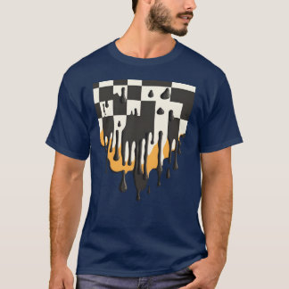 Smältande schackbräde roligt t shirt