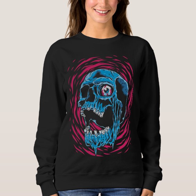Smältande Skalle: Psykedelisk Skräck T Shirt (Framsida)
