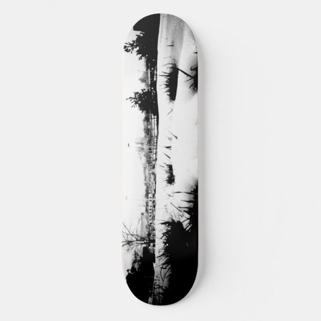 Smältande snö old school skateboard bräda 18 cm (Framsida)