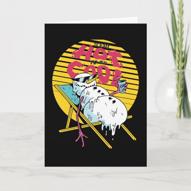 Smältande snömannen Så varmt att vara cool Kort (Framsida)