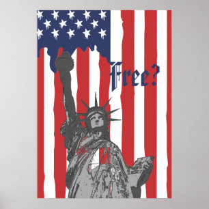 Smälter American Flagga Freedom Poster