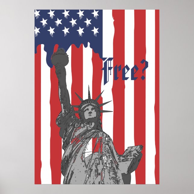 Smälter American Flagga Freedom Poster (Framsidan)