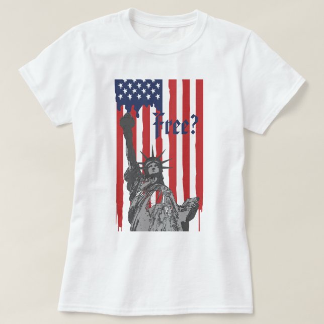 Smälter American Flagga Freedom T Shirt (Design framsida)