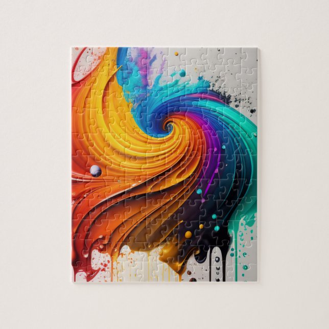 smälter av 3D Färg Spiral Geometric Abstrakt Färg Pussel (Vertikal)