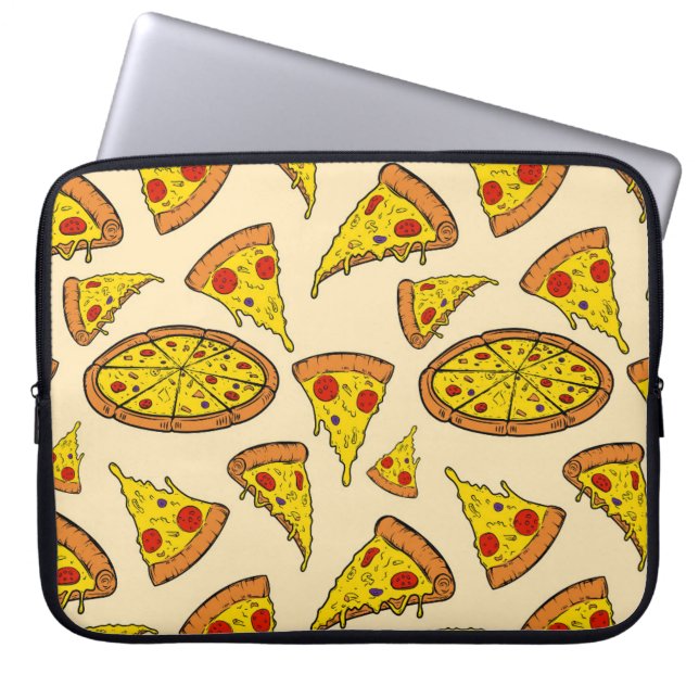 Smälter Cheese Pizza Mönster Laptop Fodral (Framsidan)
