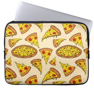Smälter Cheese Pizza Mönster Laptop Fodral