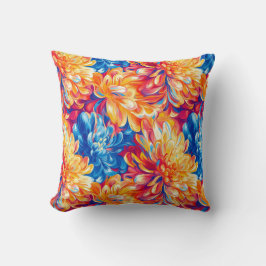 Smälter Chrysanthemum Pop Art Vibrant Design Kudde