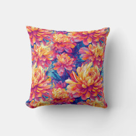 Smälter Chrysanthemum Pop Art Vibrant Design Kudde