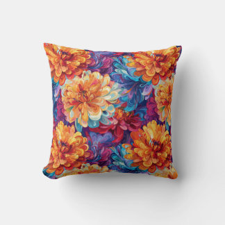 Smälter Chrysanthemum Pop Art Vibrant Design Kudde