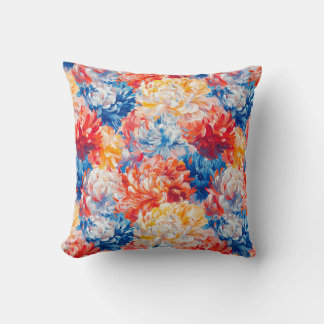 Smälter Chrysanthemum Pop Art Vibrant Design Kudde