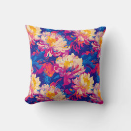 Smälter Chrysanthemum Pop Art Vibrant Design Kudde