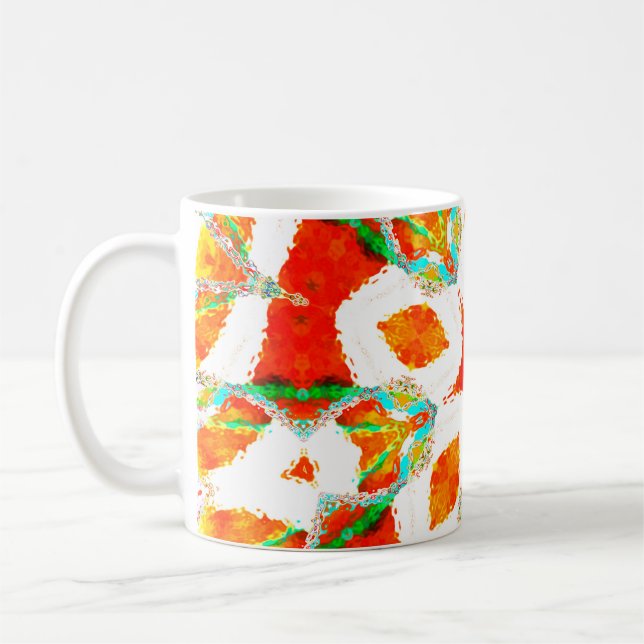Smälter färglöst symmetriskt mönster, keramiskt pl kaffemugg (Vänster)