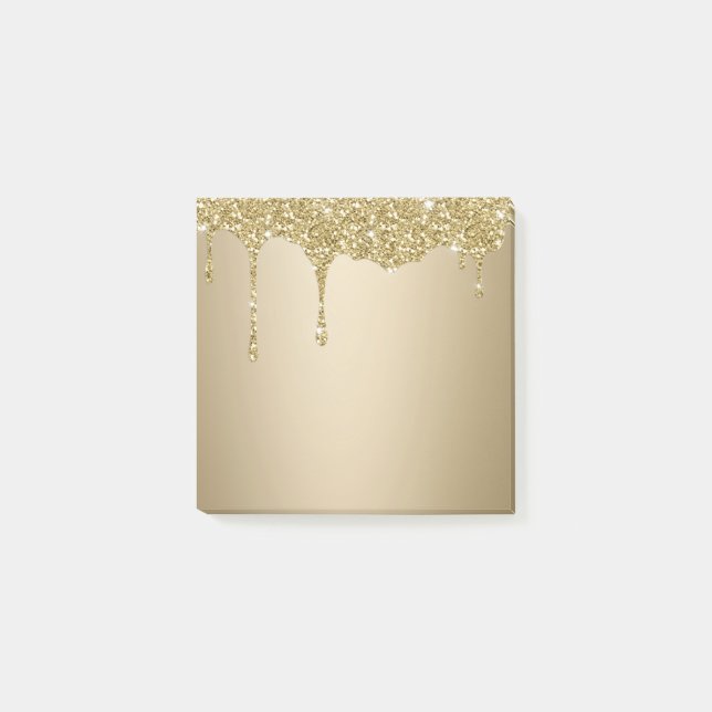Smälter Guld Glitter Post-it Block (Framsida)