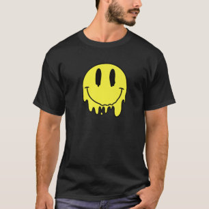 Smälter Gult Smile Ljug Sömnig smält droppning T Shirt