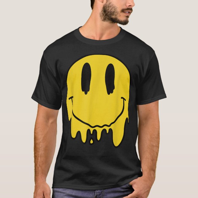 Smälter Gult Smile Ljug Sömnig smält droppning T Shirt (Framsida)