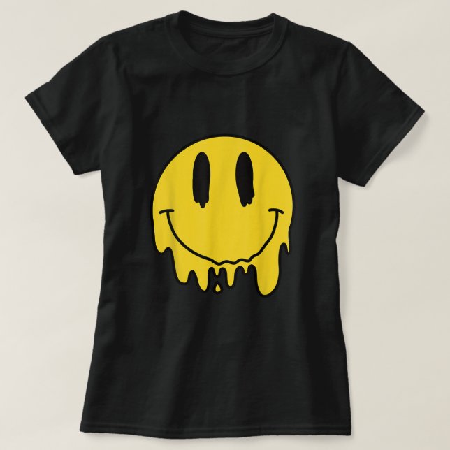 Smälter Gult Smile Ljug Sömnig smält droppning T Shirt (Design framsida)