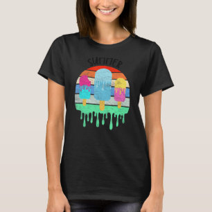 Smälter Ice Cream Hett Summer Vacation Retro Vinta T Shirt