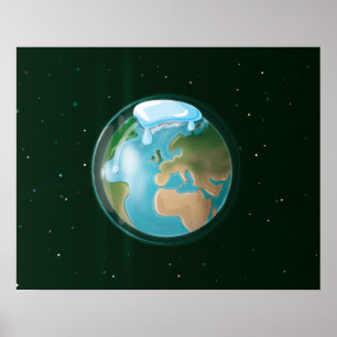 Smälter isar av planeten Jorden. Poster