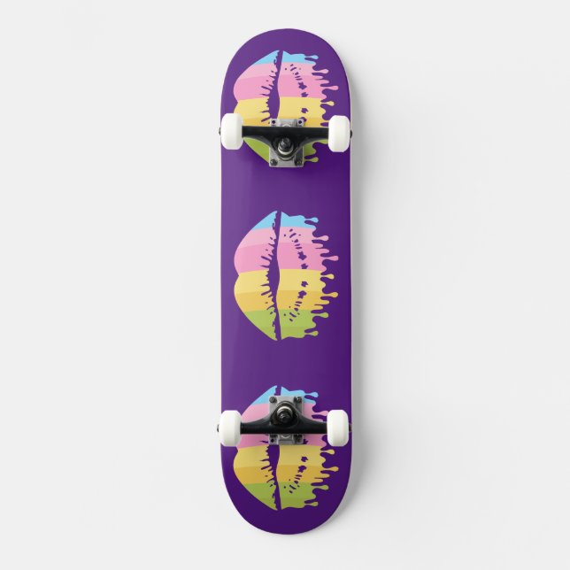 Smälter Läppar Coola Mini Skateboard Bräda 18,5 Cm (Framsida)