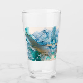 Smälter målarfärg på Bläck-Abstrakten av Glacier-a Glaskopp