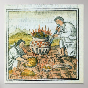 Smälter och rollbesättningguld i det Aztec väld Poster