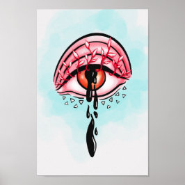 Smälter Öga Psychedelic Pastel Goth Art Poster
