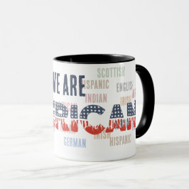 Smälter Pot "AMERICAN" med Flagga Teckensnitt - en Mugg