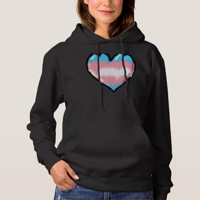 Smälter Pridet Transgender Heart Trans T Shirt (Framsida)