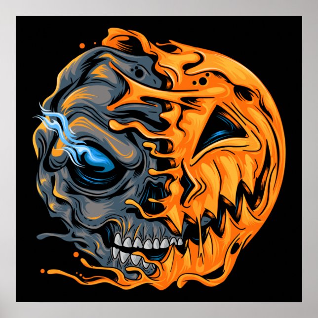 Smälter Pumpkin Skull Poster (Framsidan)