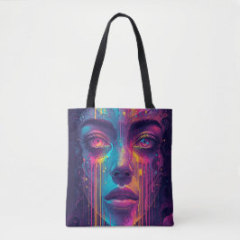 Smälter Reality Tote Bag - Trippy Psychedelic Neon Tygkasse