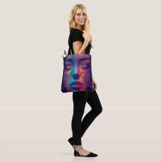 Smälter Reality Tote Bag - Trippy Psychedelic Neon Tygkasse