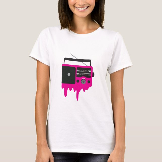 Smälter Rosa Radio T Shirt (Framsida)