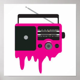 Smälter Rosa Retro-radio Poster